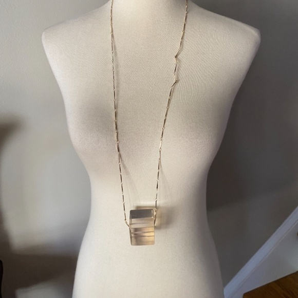 Anthropologie Long Cube Statement Necklace - Picture 5 of 9